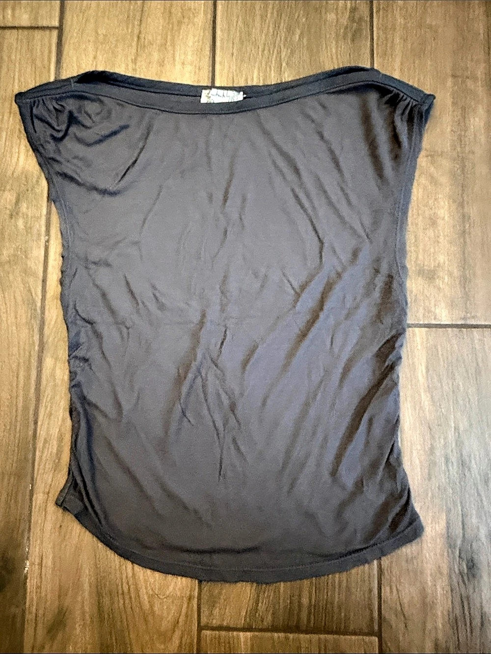 Free People Night We Met Tee Gray/Charcoal Tank Top XS